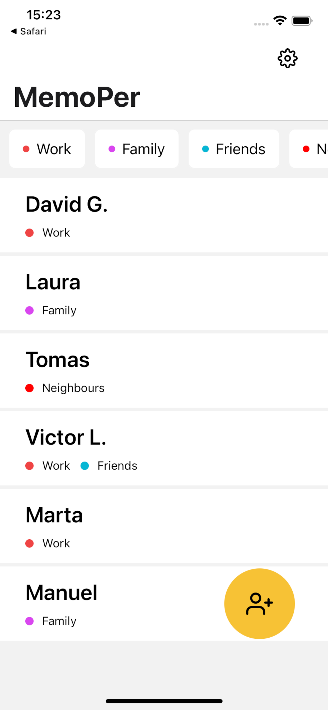 MemoPer App Screenshot